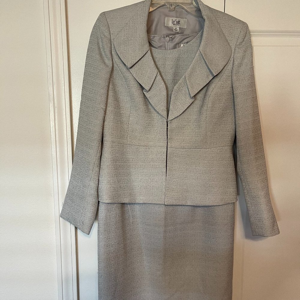 Women's baby blue / silver 2-piece dress suit